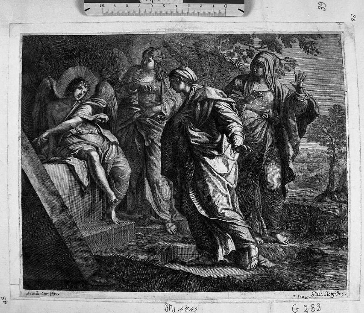 pie donne al sepolcro (stampa smarginata) di Carracci Annibale, Giorgi Giuseppe (secc. XVII/ XVIII)