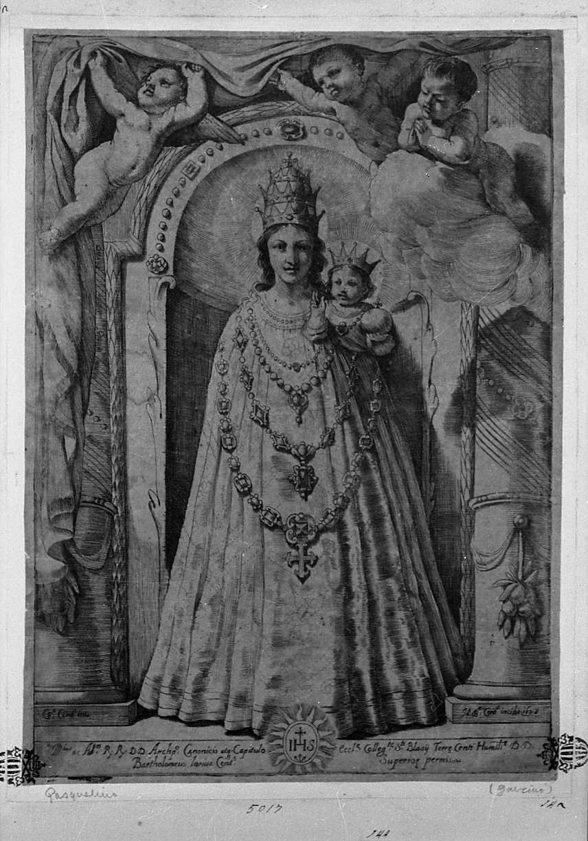 Madonna di Loreto (stampa) di Barbieri Giovanni Francesco detto Guercino, Pasqualini Giovan Battista (sec. XVII)