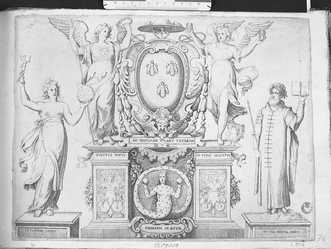 Stemma del Cardinale Borghese (stampa) di Lodi Giacomo (sec. XVII)