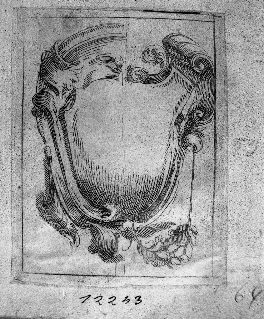 Ornato per cornice con festone verso destra (stampa) di Buffagnotti Carlo Antonio (sec. XVIII)