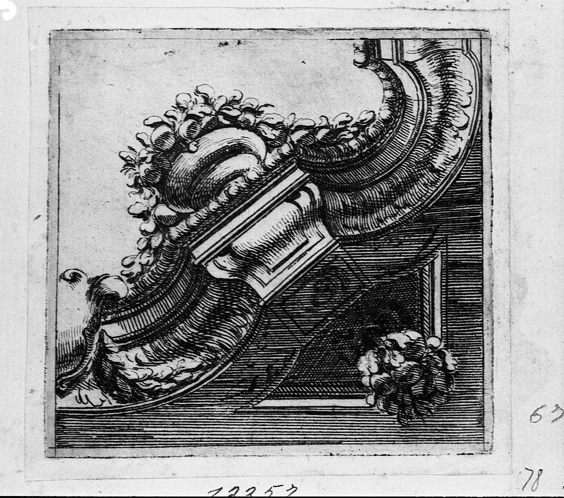 Soffitti con festoni di foglia e frutta (stampa) di Buffagnotti Carlo Antonio (sec. XVIII)