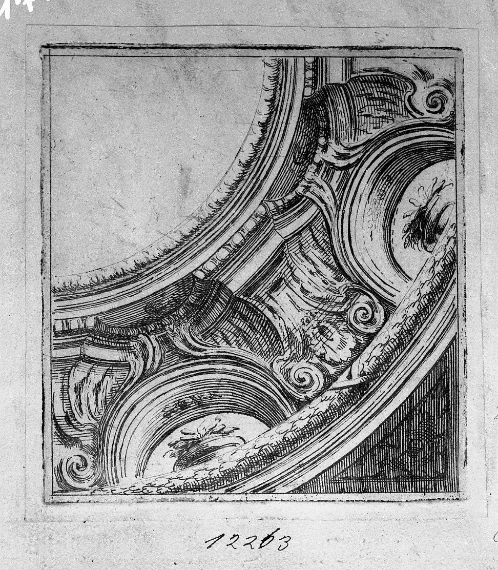 Soffitti con due finestre circolari (stampa) di Buffagnotti Carlo Antonio (sec. XVIII)