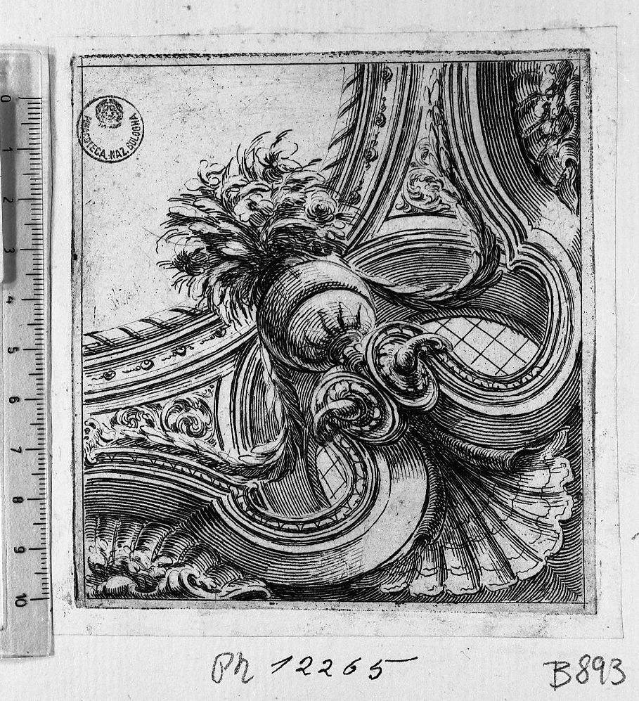 Soffitti con vaso di fiori (stampa) di Buffagnotti Carlo Antonio (sec. XVIII)