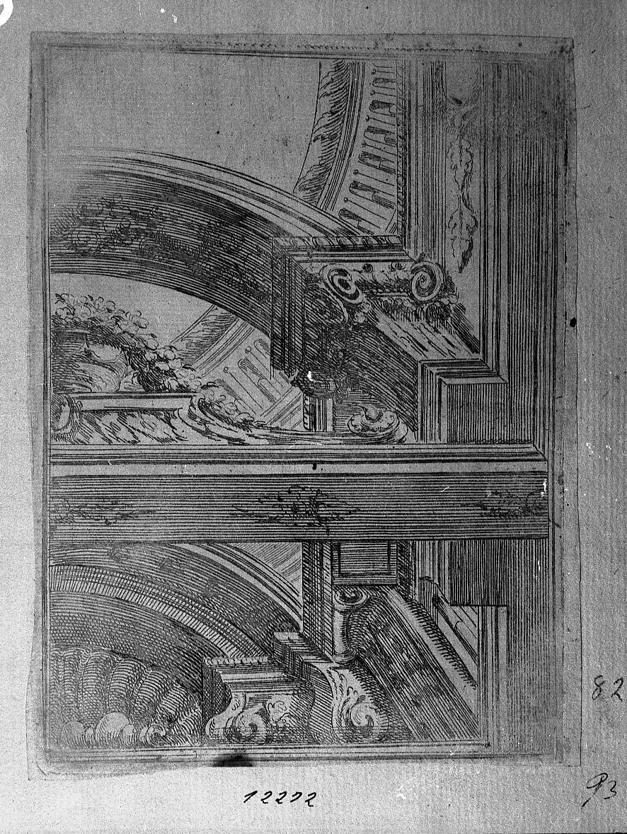 Soffitti con due ornati architettonici sopra e sotto (stampa) di Buffagnotti Carlo Antonio (sec. XVIII)