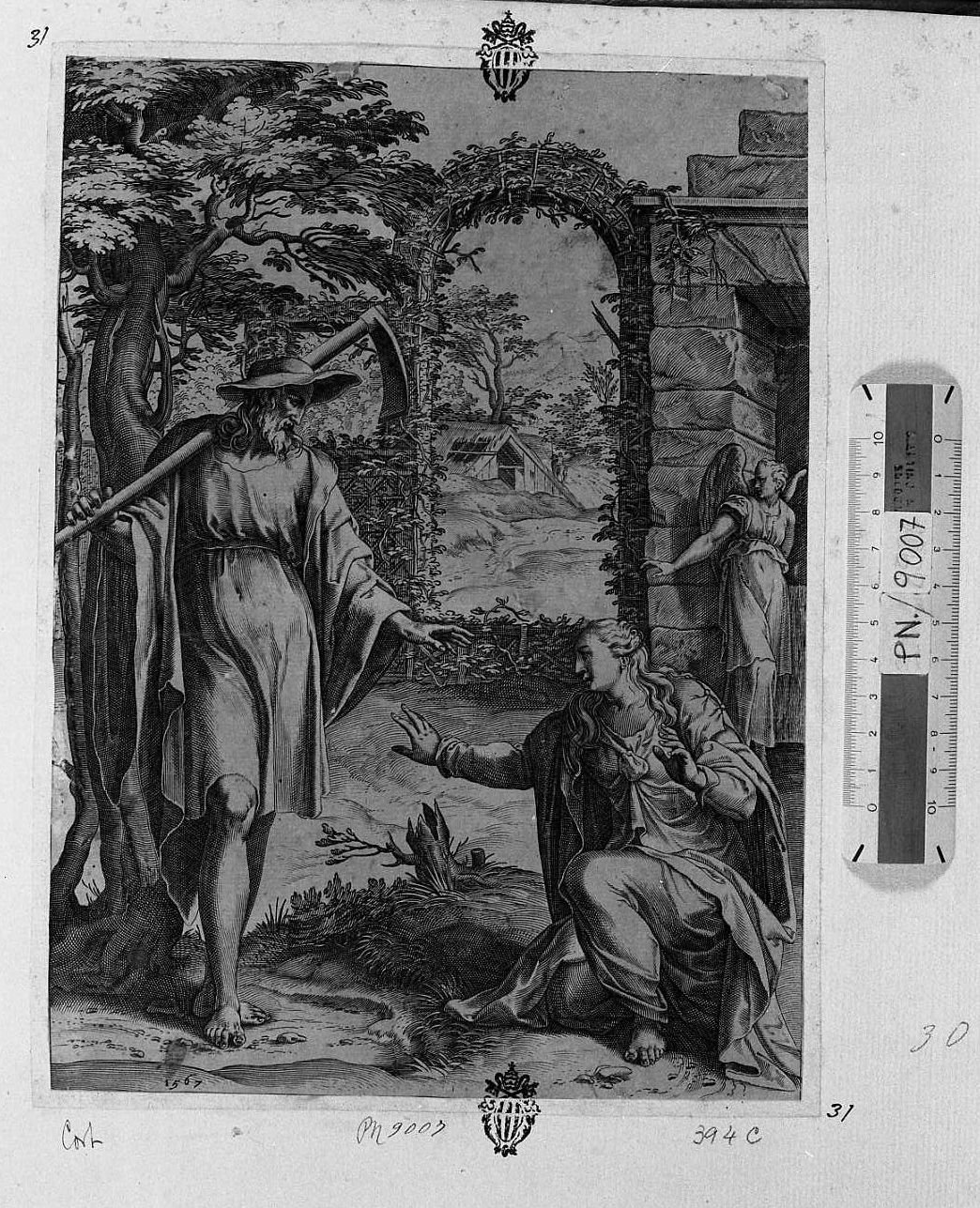L'apparizione di Cristo alla Maddalena (stampa) di Cort Cornelis (attribuito) (sec. XVII)