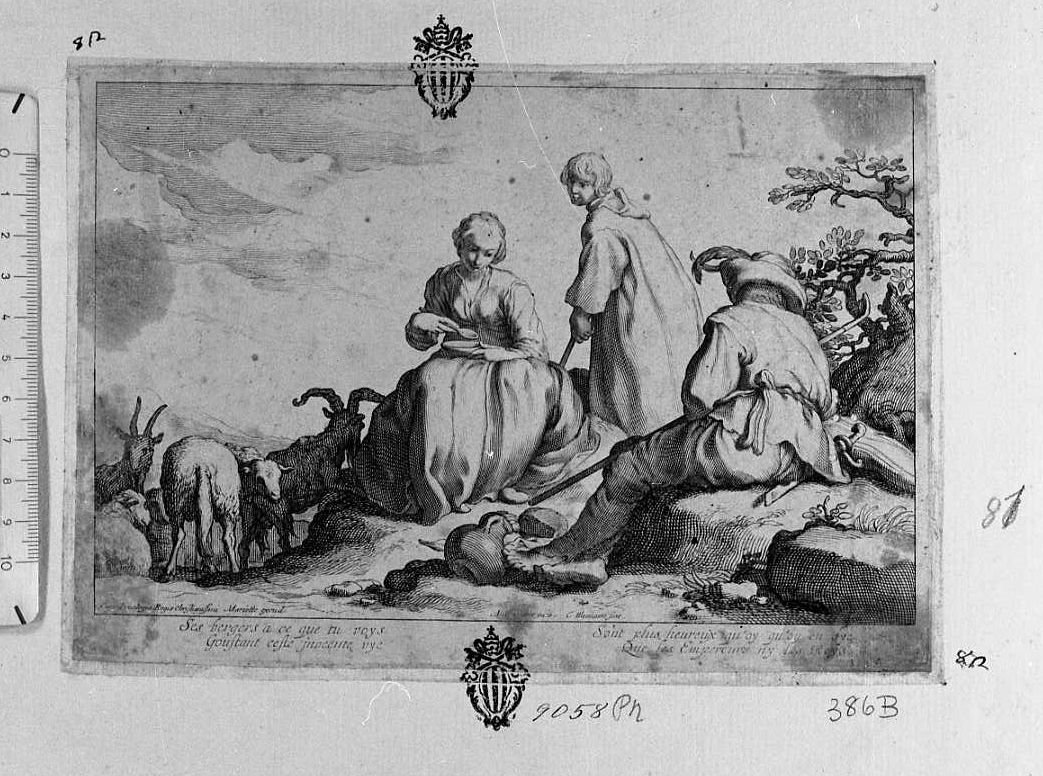 Les Alcions: Eolo che caccia i venti (stampa) di Bloemaert Cornelis il Giovane (sec. XVII)