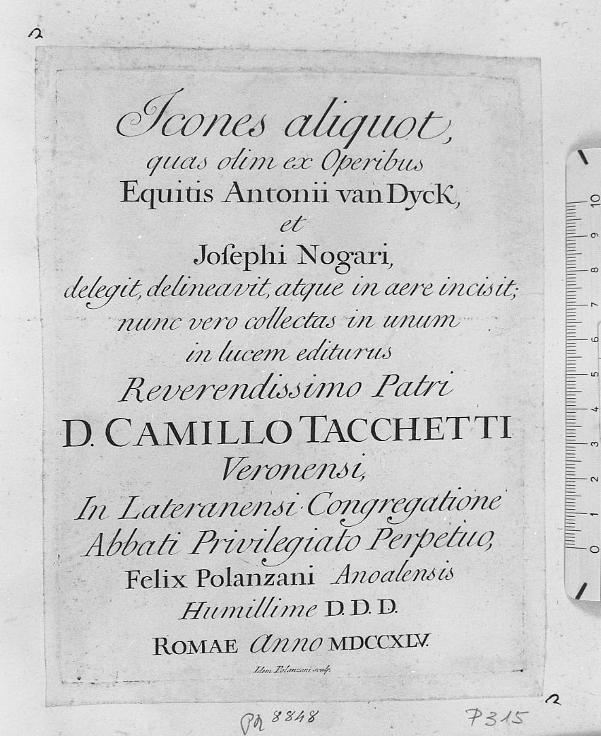 Frontespizio (stampa) di Polanzani Felice (sec. XVIII)