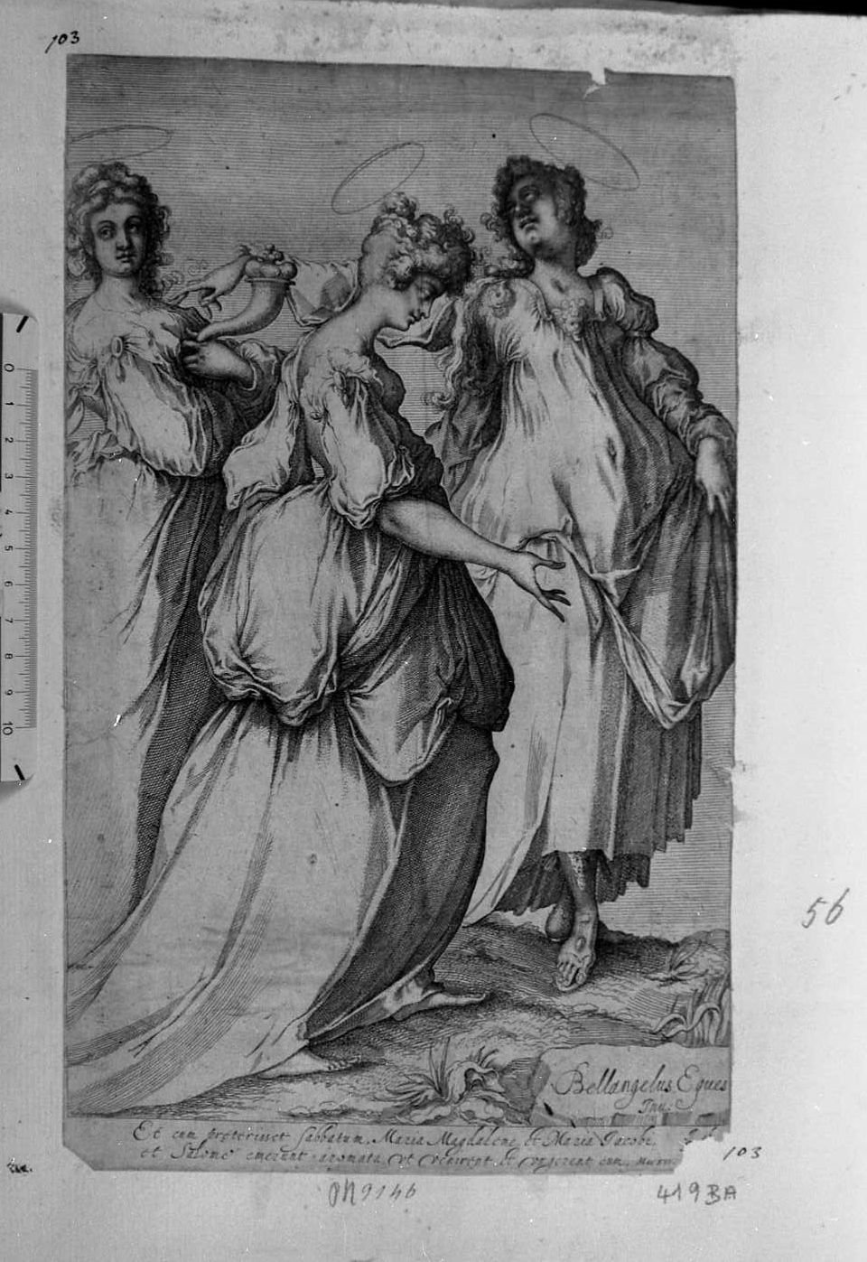 Le tre Marie al sepolcro (stampa) di Bellange Jacques (sec. XVII)