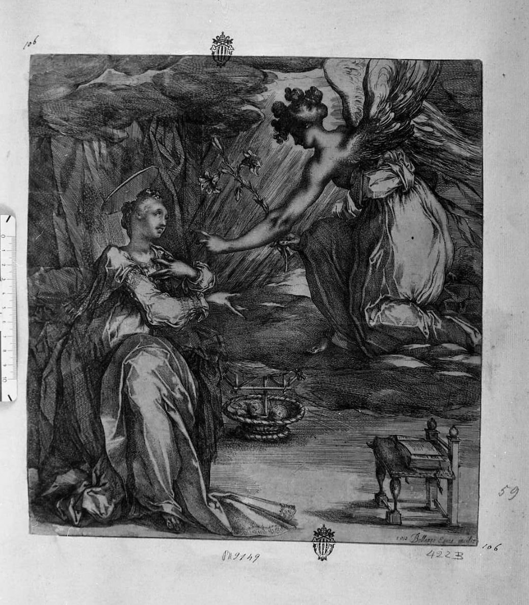 L'Annunciazione (stampa) di Bellange Jacques (sec. XVII)
