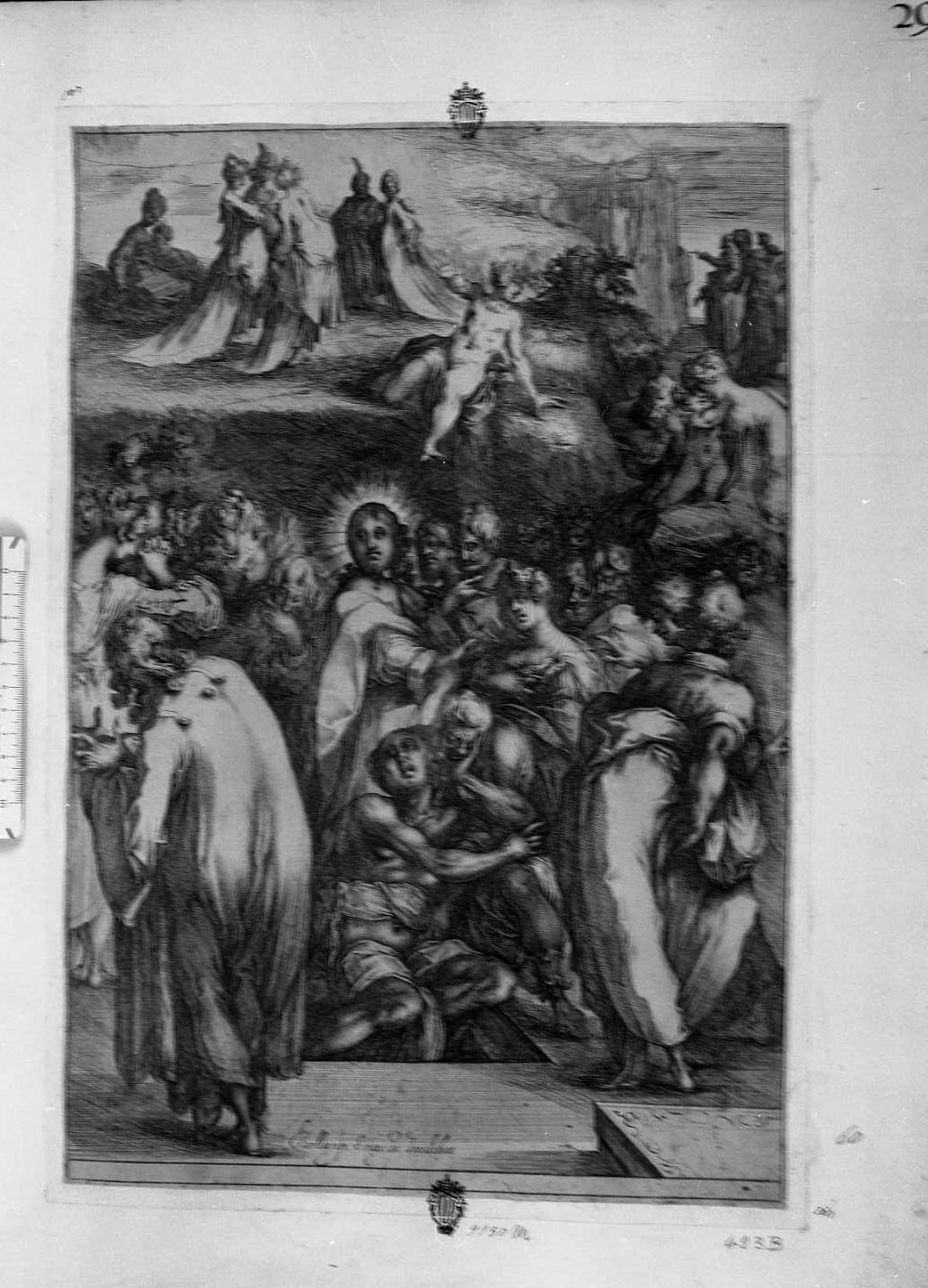 La resurrezione di Lazzaro (stampa) di Bellange Jacques (sec. XVII)