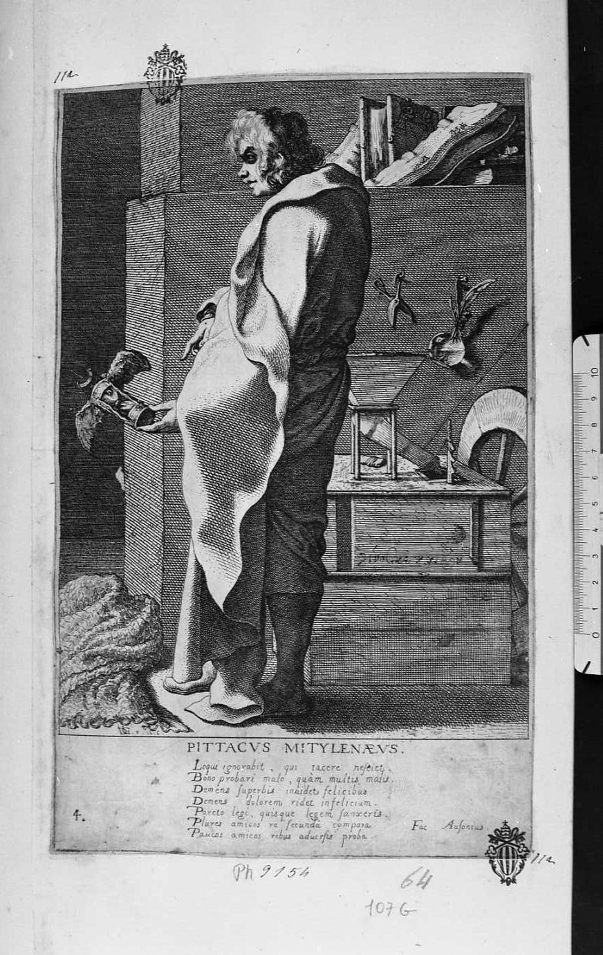 Pittacvs Mitylenaevs (stampa) di Bellange Jacques (sec. XVII)
