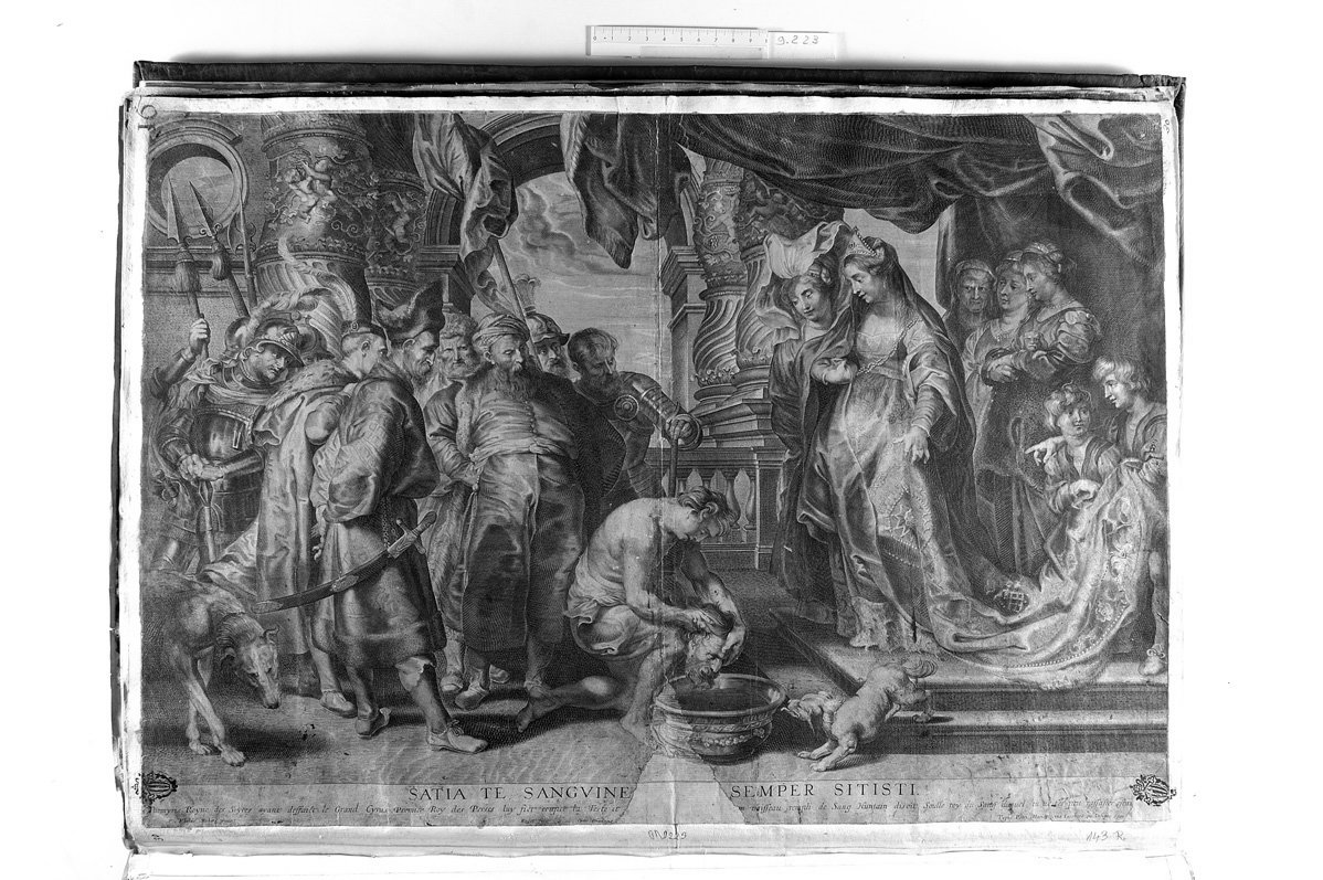 La regina di ? fa immergere nel sangue la testa di Ciro (stampa) di Ragot François, Rubens Pieter Paul (sec. XVII)