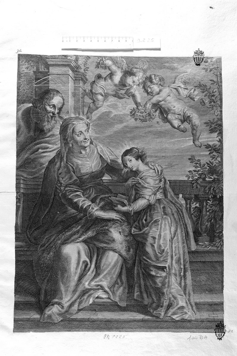 Sant'Anna insegna a leggere alla Vergine (stampa) di Rubens Pieter Paul - ambito fiammingo (sec. XVII)