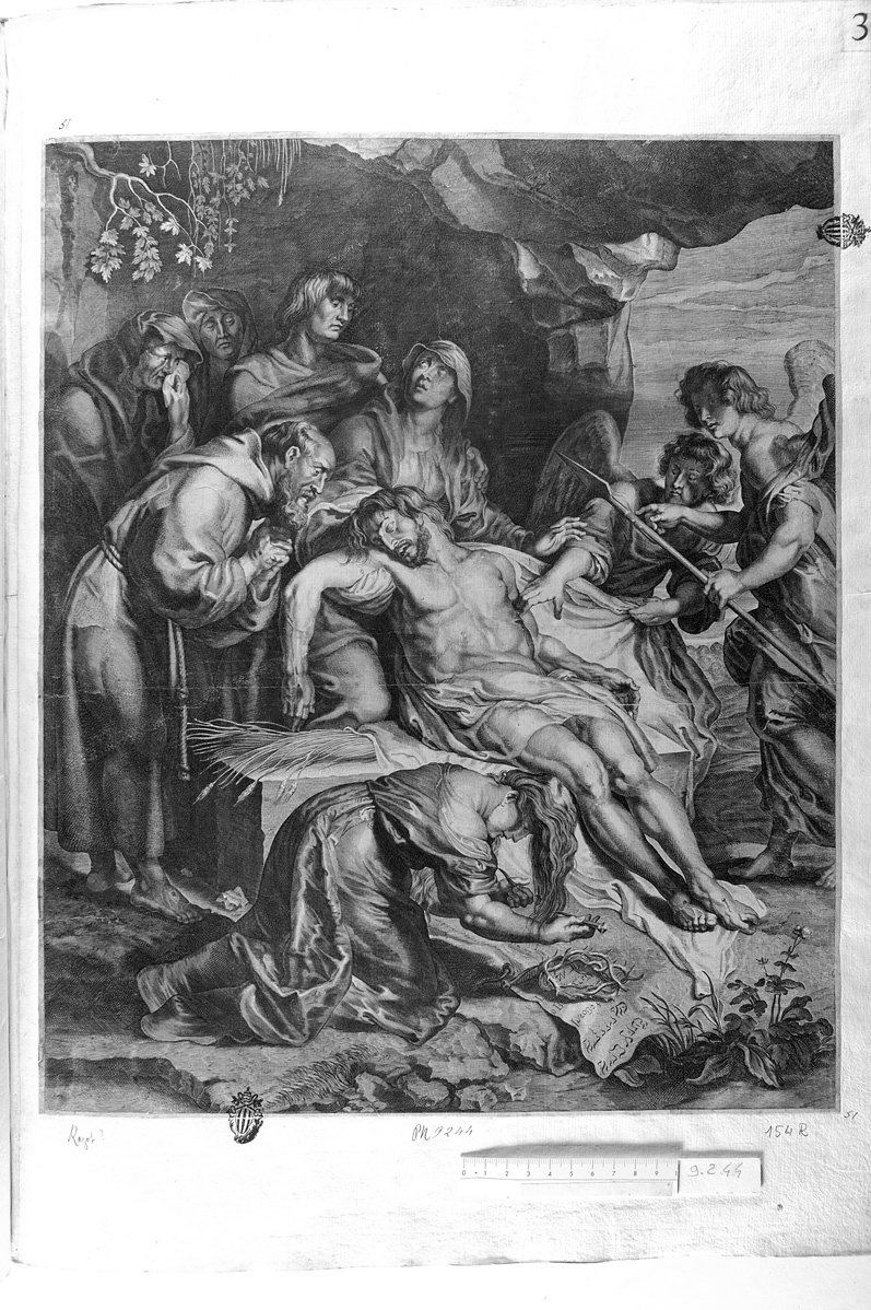 La Pietà (stampa) di Ragot François (attribuito), Rubens Pieter Paul (sec. XVII)