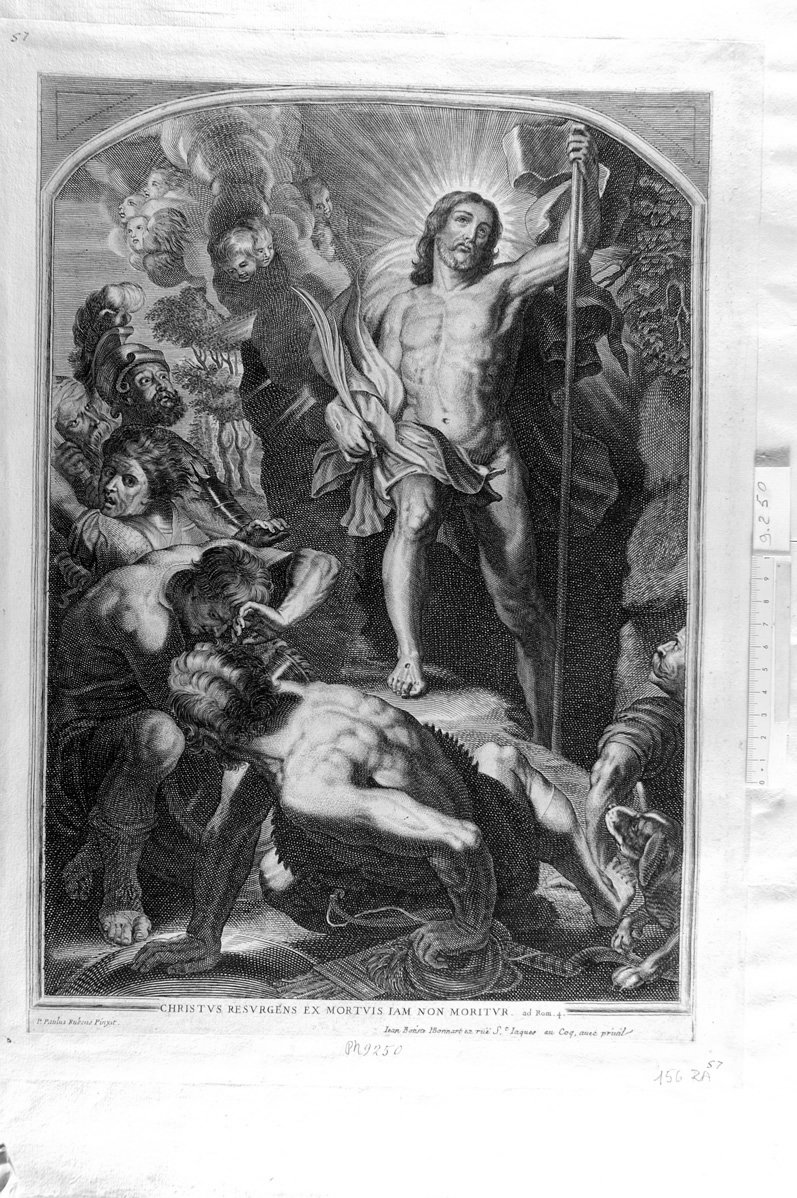 Cristo risorto (stampa) di Rubens Pieter Paul - ambito fiammingo (sec. XVII)