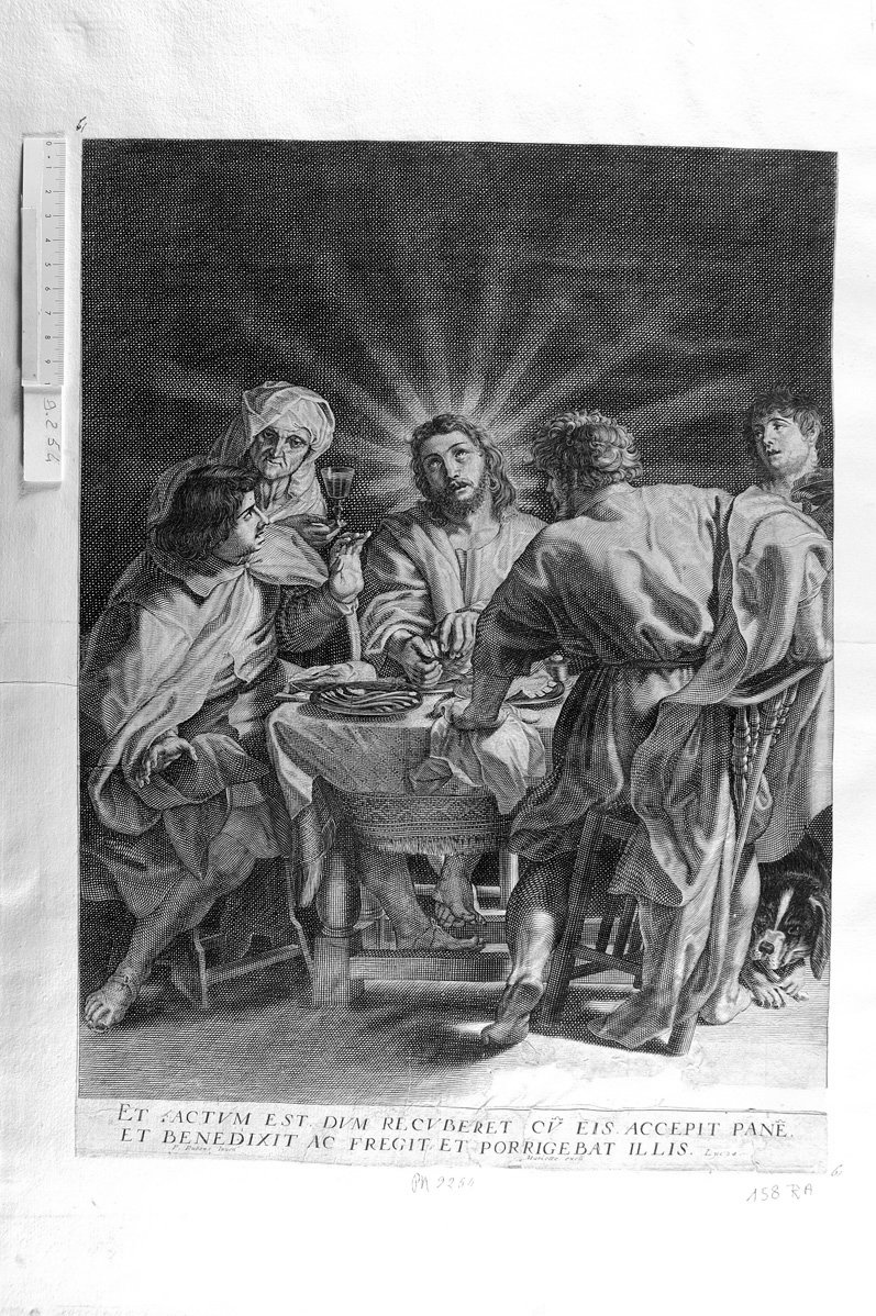 Cristo in Emmaus (stampa) di Rubens Pieter Paul - ambito fiammingo (sec. XVII)