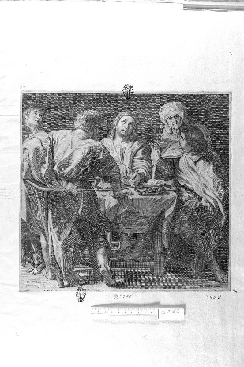 Cristo in Emmaus (stampa) di Rubens Pieter Paul, Swanenburg Willen (sec. XVII)