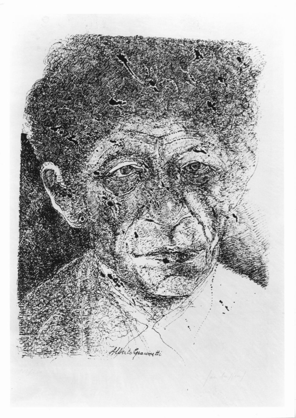 Ritratto maschile (Alberto Giacometti) (stampa) di Burssens Jan (sec. XX)