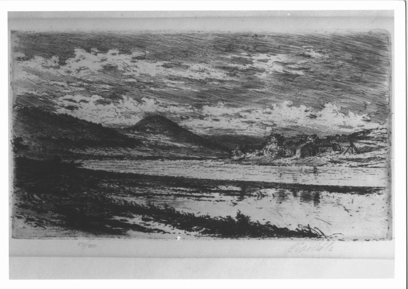 Paesaggio con fiume (stampa) di Cepelak Ladislav (sec. XX)