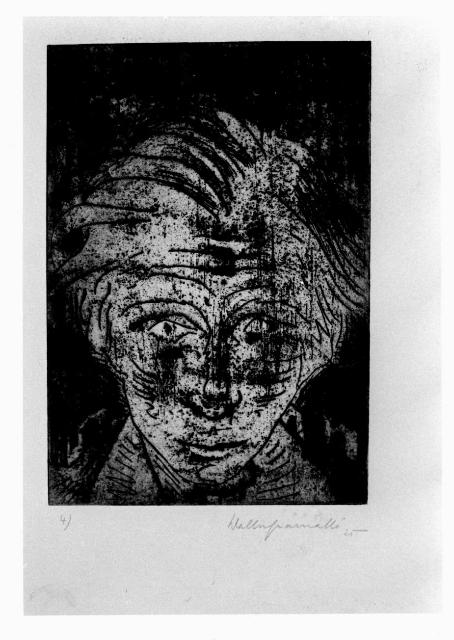 volto maschile (stampa) di Gramattè Walter (sec. XX)