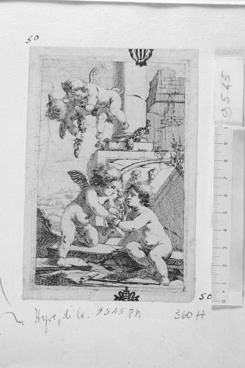 Angioletti che giocano (stampa) di De La Hire Laurent (sec. XVII)