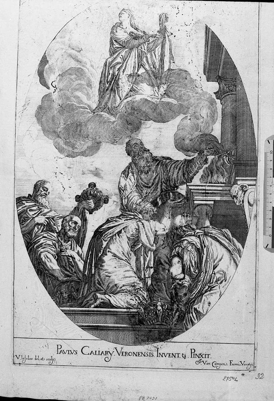 Sacrificio pagano (stampa) di Le Fevre Valentin (sec. XVII)