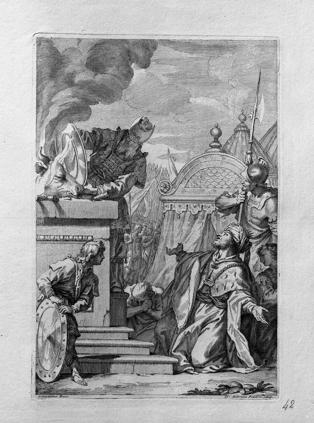 Sacrificio pagano (stampa) di Faldoni Giovanni Antonio (sec. XVII)
