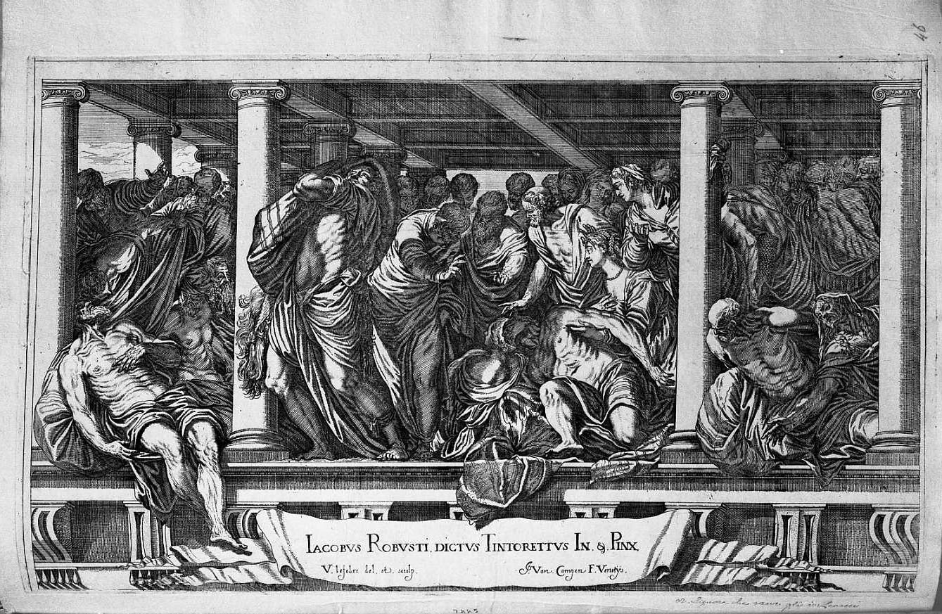 Cristo che sana gi infermi (stampa) di Le Fevre Valentin (sec. XVII)
