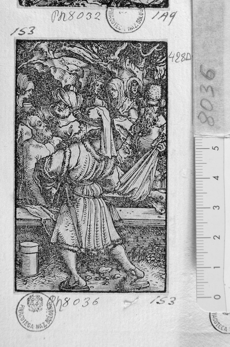 Cristo messo nel sepolcro (stampa) di Durer Albrecht (scuola) (sec. XVII)