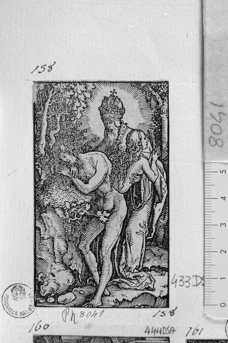 Adamo ed Eva (stampa) di Durer Albrecht (scuola) (sec. XVII)