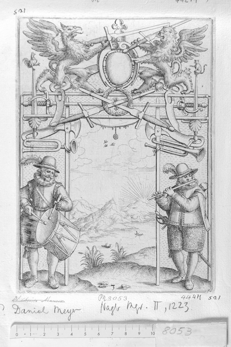 3. Porta fatta di lancie, ai latidue soldati (stampa) di Meyer Daniel (sec. XVII)