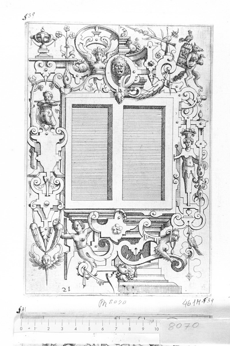 21. Disegno architettonico con inferiata (stampa) di Meyer Daniel (sec. XVII)