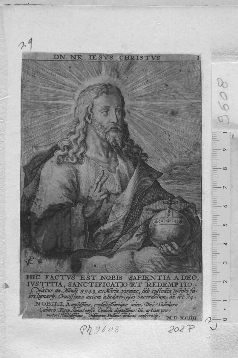 Cristo e gli Apostoli: 1. Cristo (stampa) di De Passe Cryspin I (secc. XVI/ XVII)