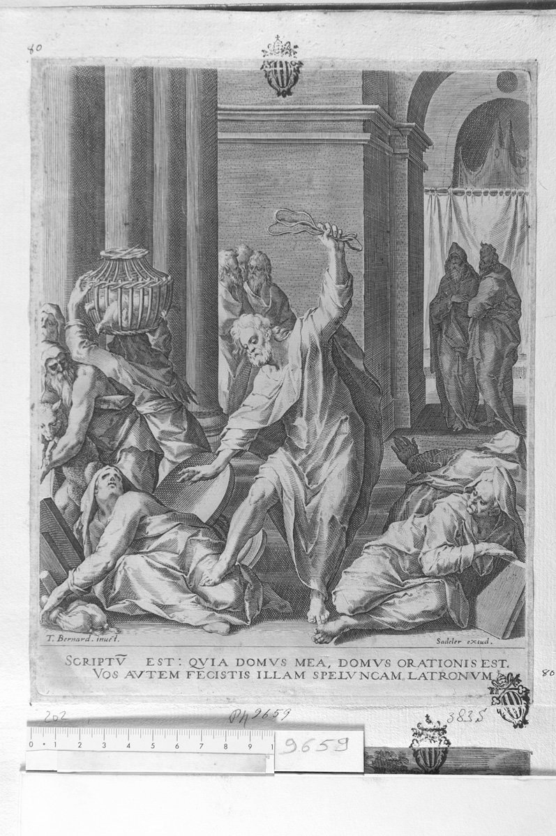 Cristo caccia i profanatori del tempio (stampa) di Sadeler Johannes (sec. XVII)