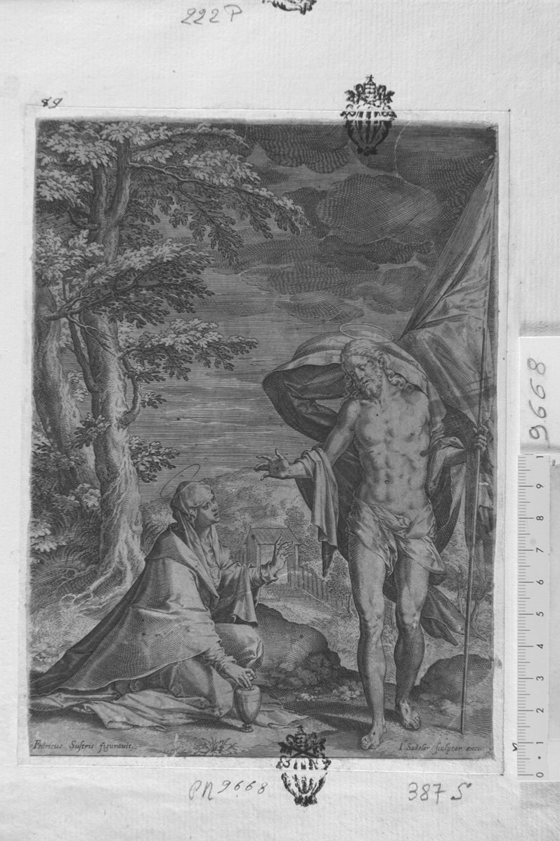 Cristo e la Maddalena (stampa) di Sadeler Johannes (sec. XVII)