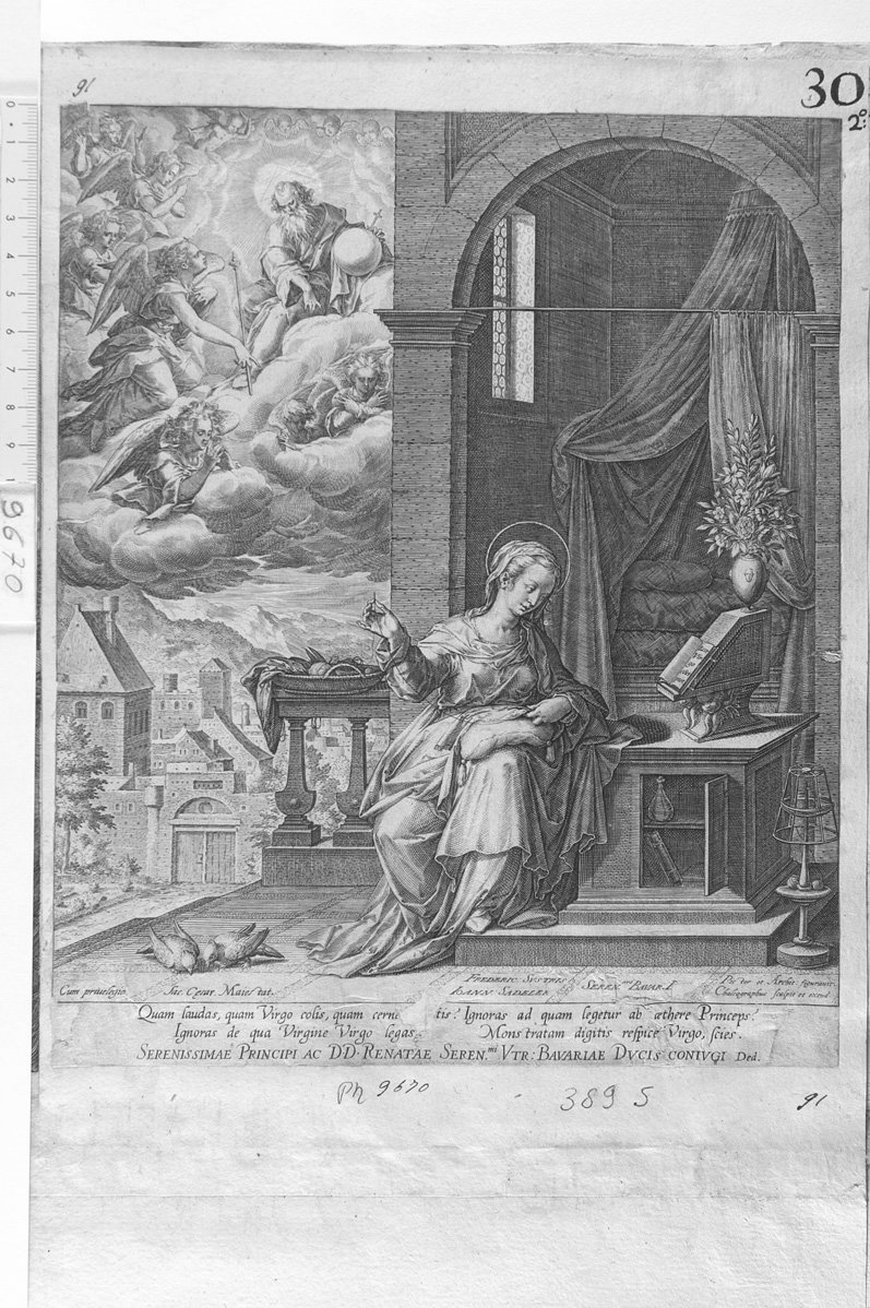 L'annunciazione (stampa) di Sadeler Johannes (sec. XVII)