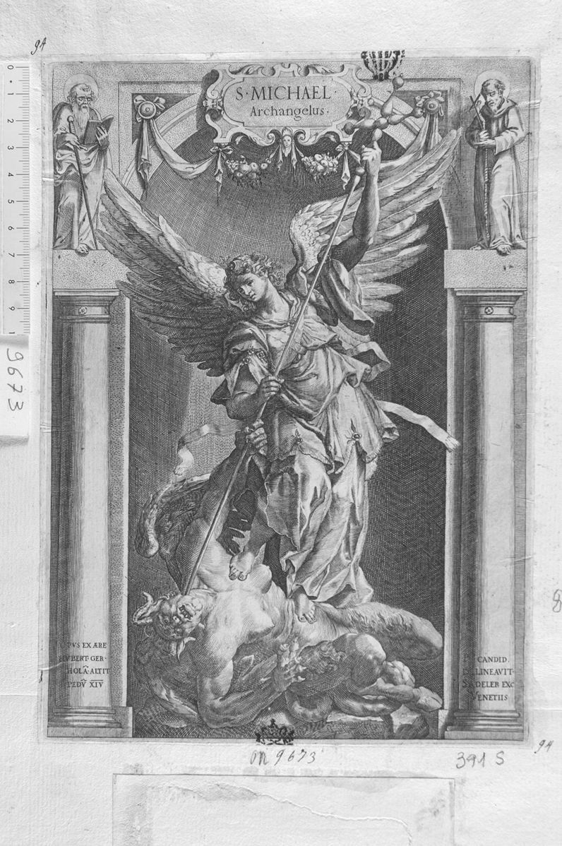 San Michele Arcangelo (stampa) di Sadeler Johannes (sec. XVII)