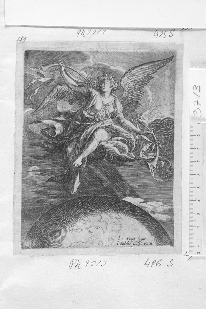 La fama volante sul mondo (stampa) di Sadeler Johannes (sec. XVII)
