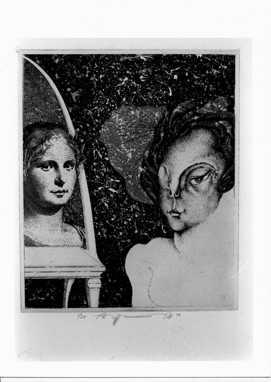volto e busto femminili (stampa a colori) di Eggers Eberhard W. P (sec. XX)