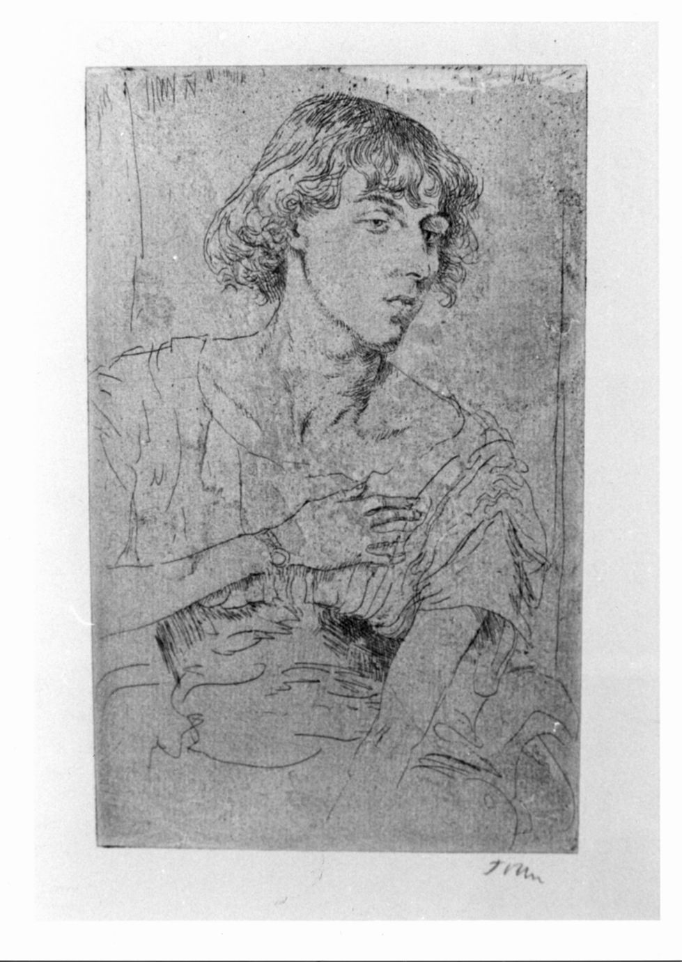 Figura femminile a mezzo busto (stampa) di Augustus Edwin John (sec. XX)