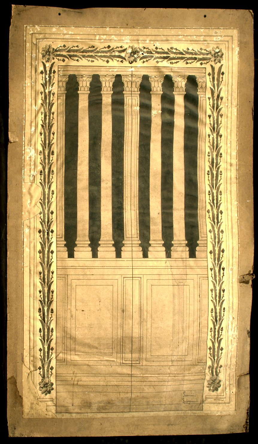 motivi decorativi architettonici (disegno) di Ludergnani Giovanni (sec. XX)