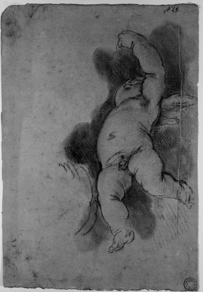 Putto (disegno) di Bigari Vittorio Maria (sec. XVIII)