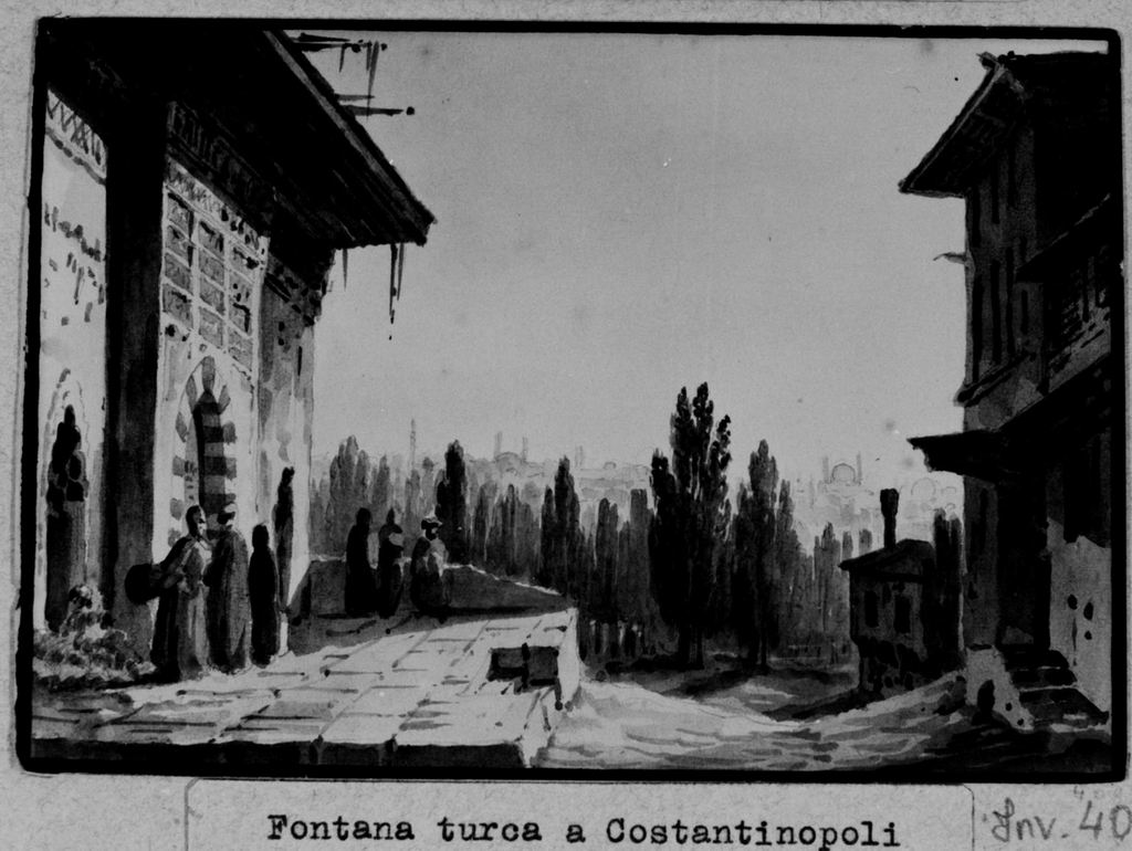 Fontana turca a Costantinopoli (disegno) - ambito bolognese (metà sec. XIX)