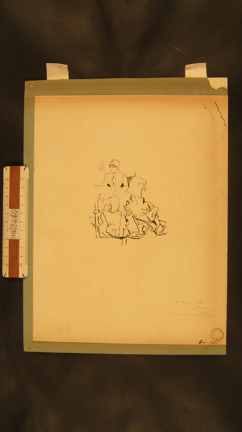 studio per il ritratto della signora Deserti (disegno) di Serra Lugi (sec. XIX)