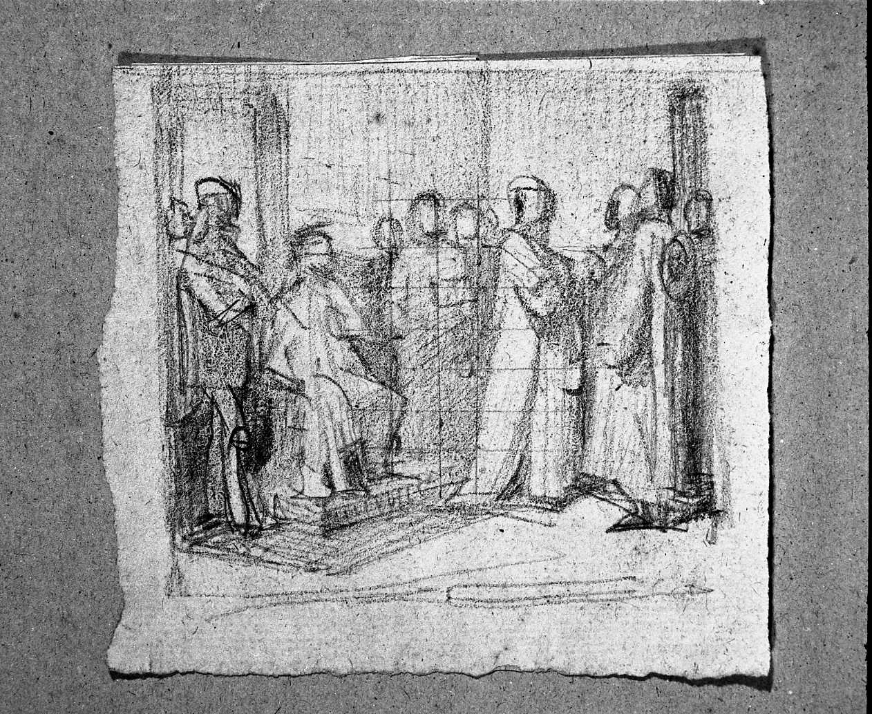 Carlo VIII e Pier Capponi (disegno, opera isolata) di Guardassoni Alessandro (attribuito) (sec. XIX)