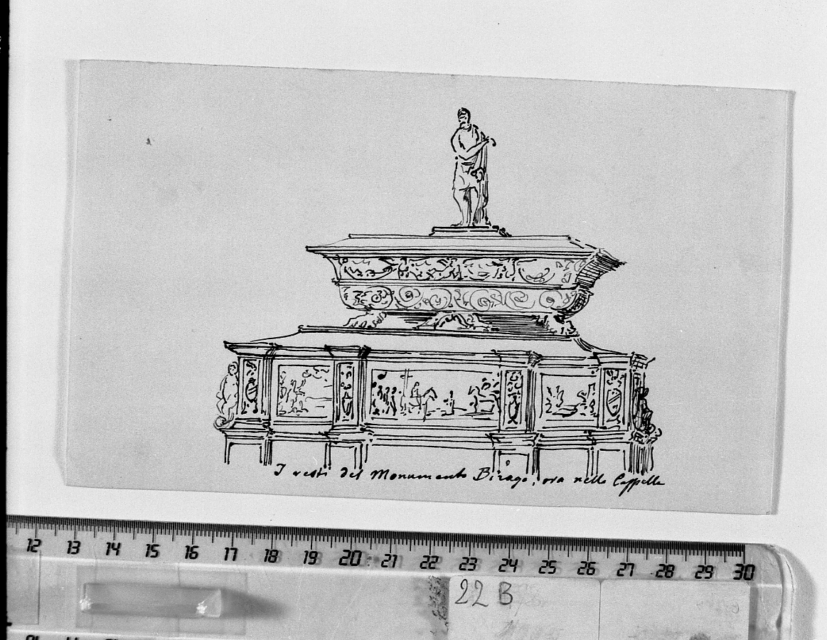 monumento sepolocrale (disegno) - ambito bolognese (?) (seconda metà sec. XIX)