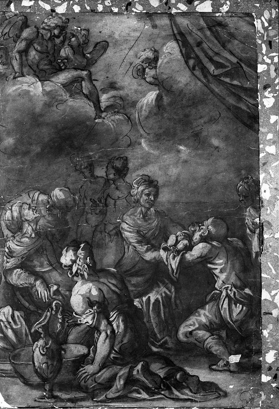 nascita di San Giovanni Battista (disegno, opera isolata) di Spisanelli Vincenzo (attribuito) (sec. XVII)