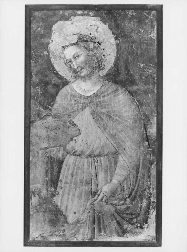Affreschi - San Sigismondo (positivo) di Pietro da Rimini, Anonimo (XX)