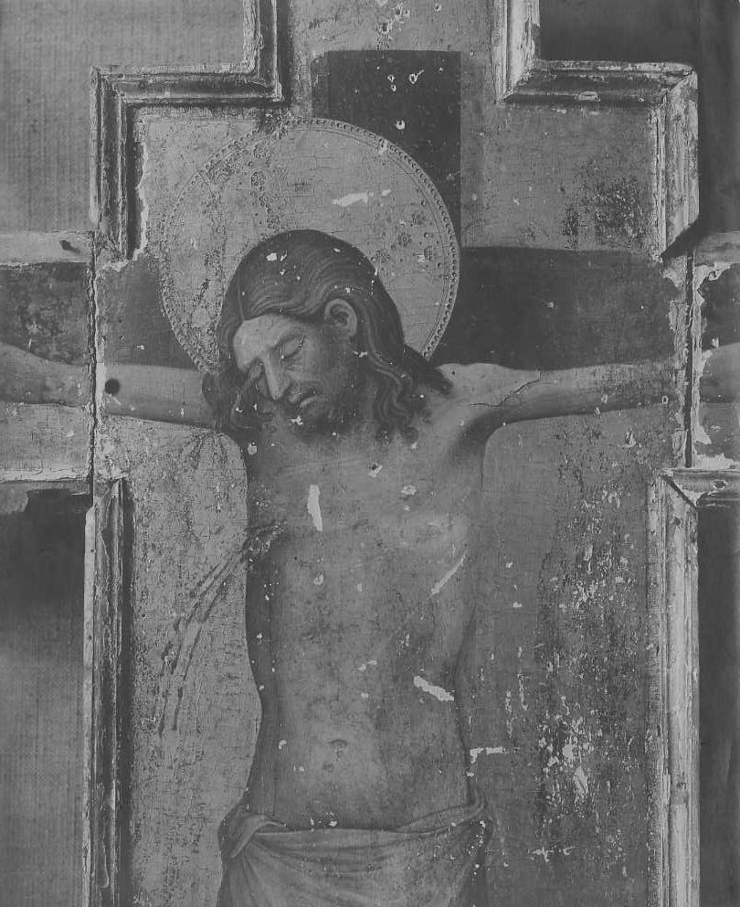 Ignoto pittore del sec. XIV/ Cristo crocifisso, part. del Cristo/ Verucchio/ Municipio (positivo) di Anonimo - scuola riminese (XX)