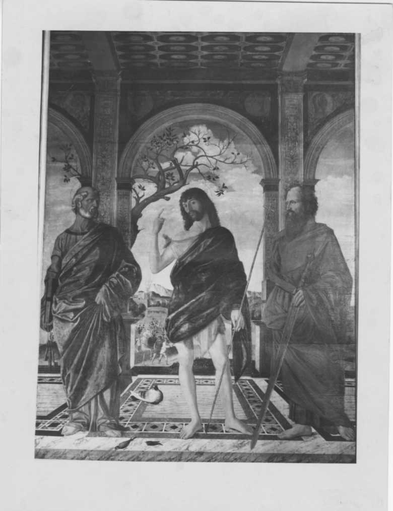 Dipinti - I SS. Giovanni Battista, Pietro e Paolo (positivo) di Lattanzio da Rimini, Zoli (XIX/ XX)